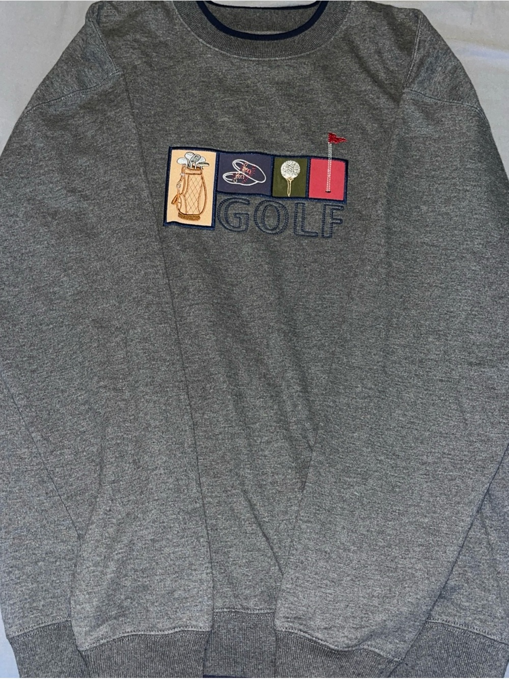 Vintage Grey Golf Embroidered Sweatshirt